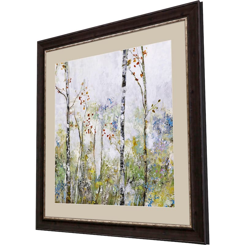 Birch Forest II Framed Art Giclee Under Glass - Green
