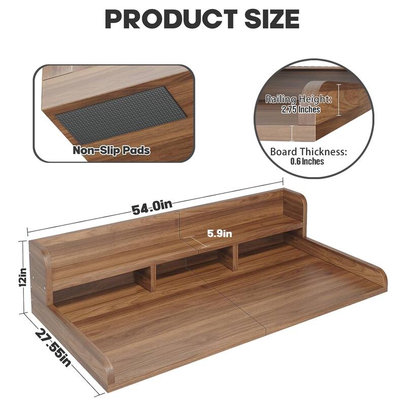 Washer Dryer Countertop with Non-slip Pads, Laundry Wood Shelf Topper with Edge, for Washer and Dryer Laundry Hamper Counter