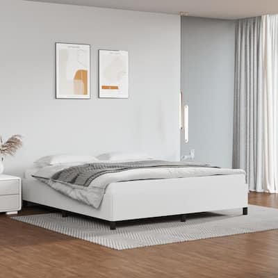 vidaXL Bed Frame, Faux Leather, No Mattress