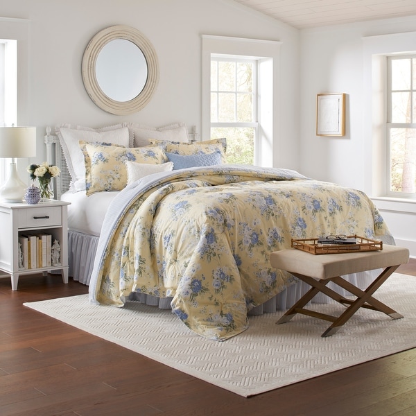 Laura Ashley 100% Cotton Percale_Maybelle - Yellow Comforter Set. Opens flyout.