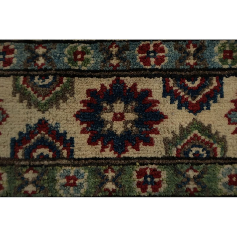Hand Knotted Oriental 100% Wool Carpet Traditional All-Over Red Kazak Area Rug - 5' 11'' X 4' 2''