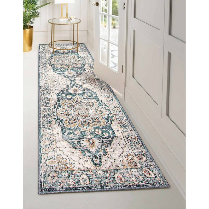 ECARPETGALLERY Machine Woven Legacy Teal Area Rug