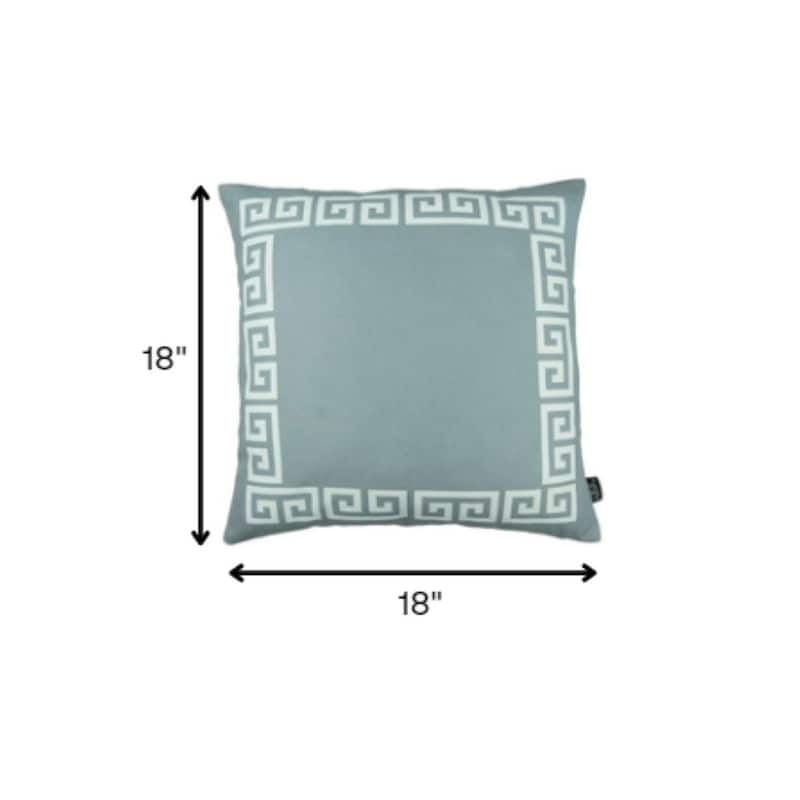 HomeRoots Yellow and White Greek Key Bordered Throw Pillow