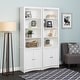 preview thumbnail 17 of 18, Tall Bookcase with 2 Shaker Doors, White