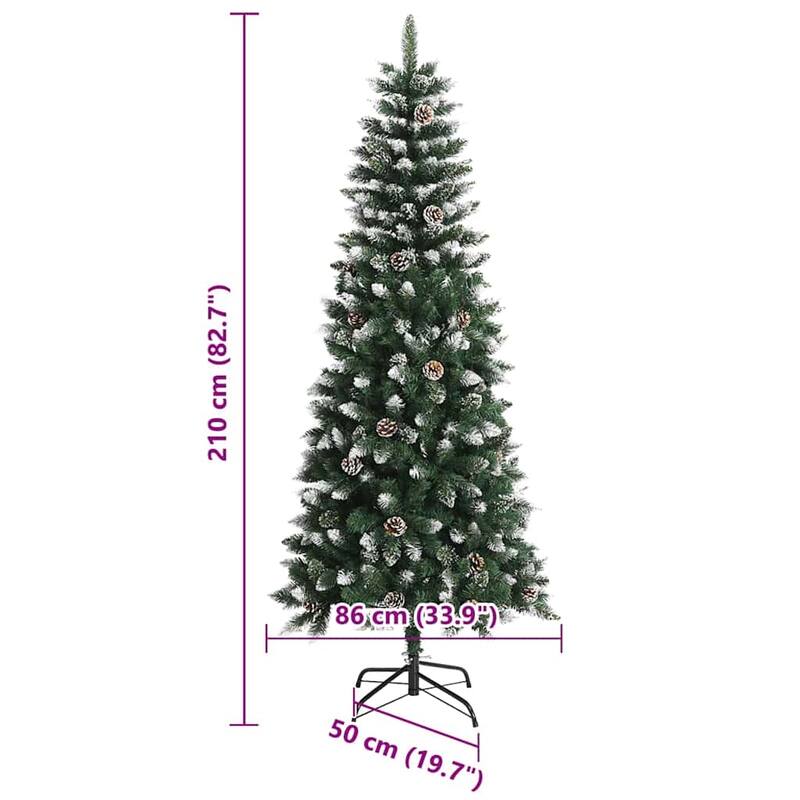 vidaXL Artificial Christmas Tree with 300 LEDs Green 86 x 86 x 210 cm - 82.7