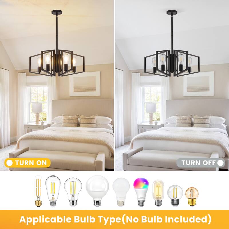 26-Inch Modern 4 Light Chandelier for Kitchen Islands Entryway