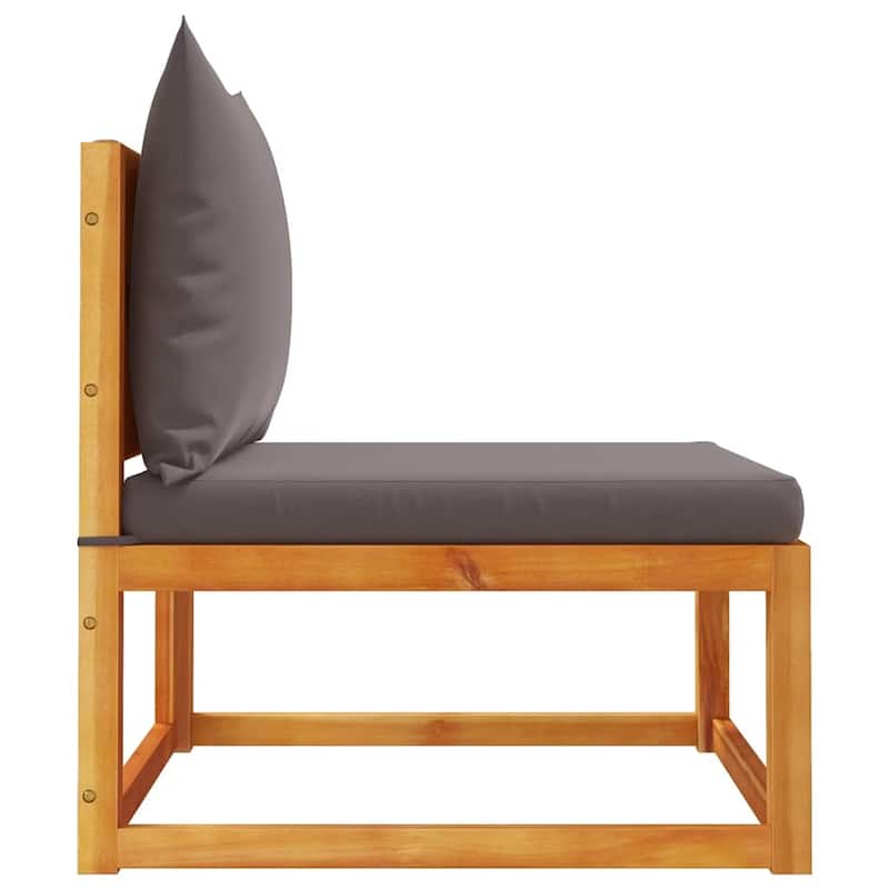 vidaXL Garden Sofa Armless with Cushions Wood Acacia&Rope - 25.6" x 25.6" x 25.6"