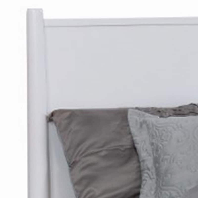 Wooden California King Size Bed with Panel Headboard, White