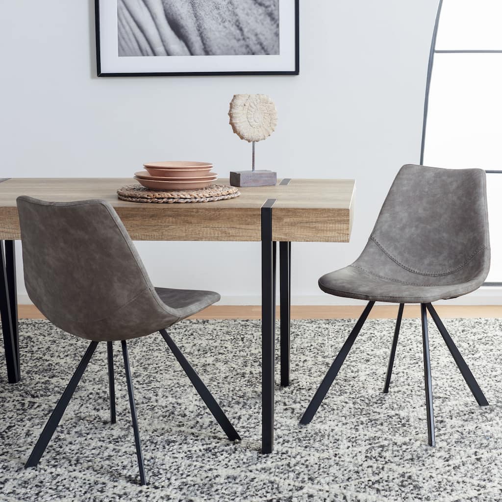 SAFAVIEH Fleeta Mid-Century Dining Chair (Set of 2) - 24 In. W x 19 In. D x 33 In. H - 24Wx19Dx33H
