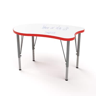 Tot Mate Versa Kids Desk Curve Shape Small Laminate Surface 31.5" x 20" Classroom Table, Write-On/Wipe-Off Dry Erase Top
