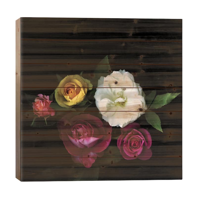 A Rose Festival Print On Wood by Magda Indigo - Multi-Color - 26x26x1.5