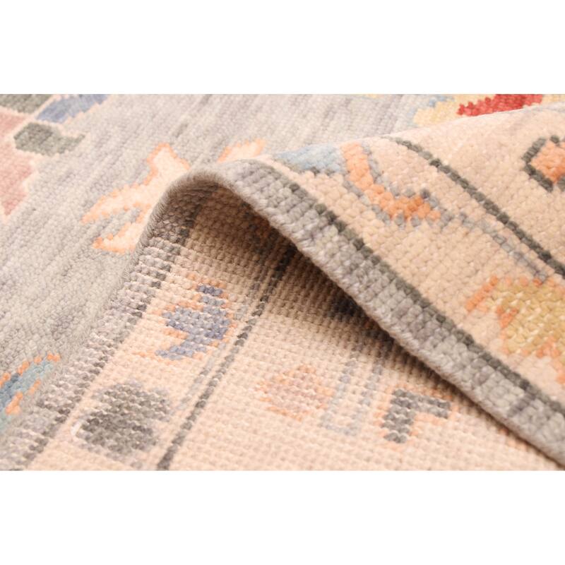 ECARPETGALLERY Hand-knotted Modern Oushak Grey Wool Rug - 8'1 x 10'2