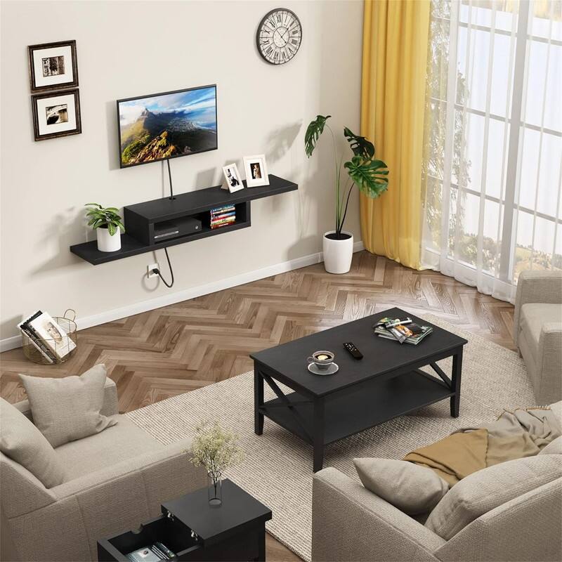 TV Stand Shelf - 11.7"D x 60"W x 8.3"H