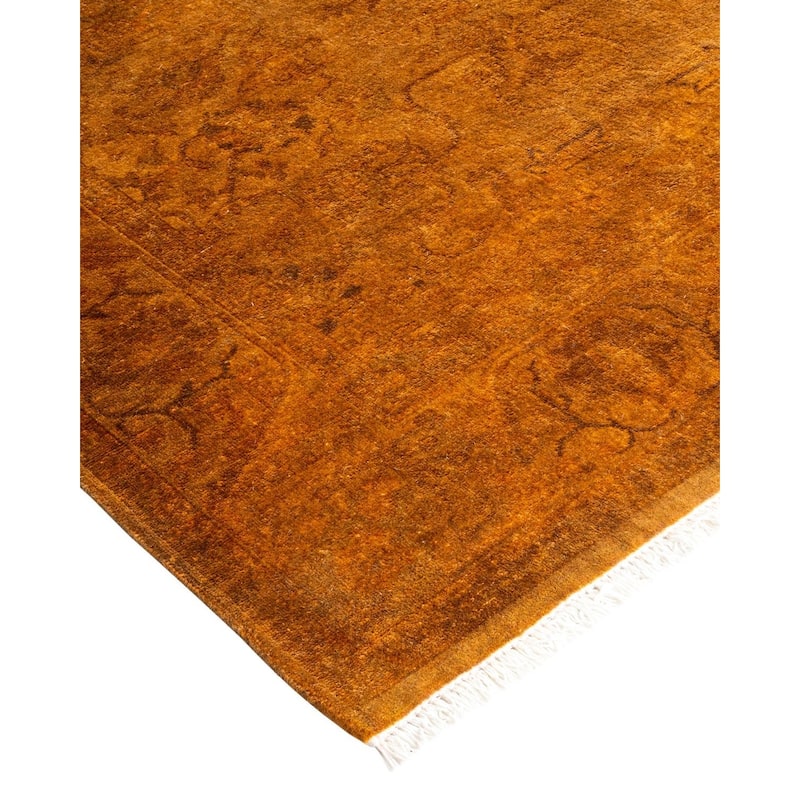 Overton Hand Knotted Wool Vintage Inspired Modern Contemporary Overdyed Gold Area Rug - 3' 1" x 5' 1"