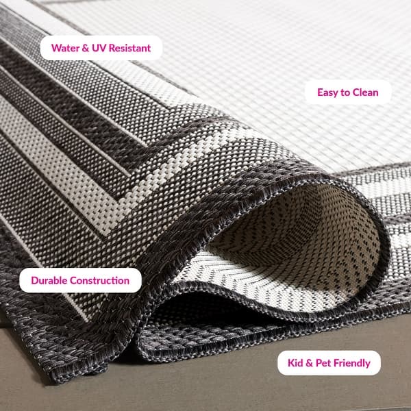 dimension image slide 3 of 10, SAFAVIEH Courtyard Vickie Indoor/ Outdoor Waterproof Patio Backyard Rug