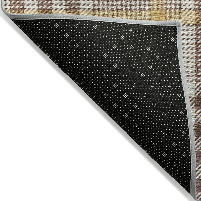 Machine Washable Indoor/ Outdoor Plaid Chantille Rug