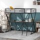 preview thumbnail 1 of 7, Twin Size Loft Bed with Rectangle Desk, Ladder & Full-Length Guardrails, X-Shaped Premium Steel Frame, Teens & Kids' Furniture Black