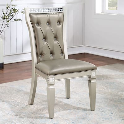 Medlee Modern Faux Leather Tufted Side Chair Furniture of America (Set of 2)
