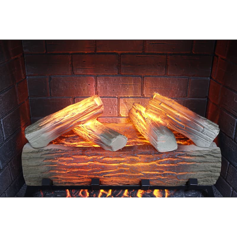 23"Infrared Heating Electric Fireplace Insert,With Log Set & Realistic Flame,Remote Control With Timer,Overheating Protection