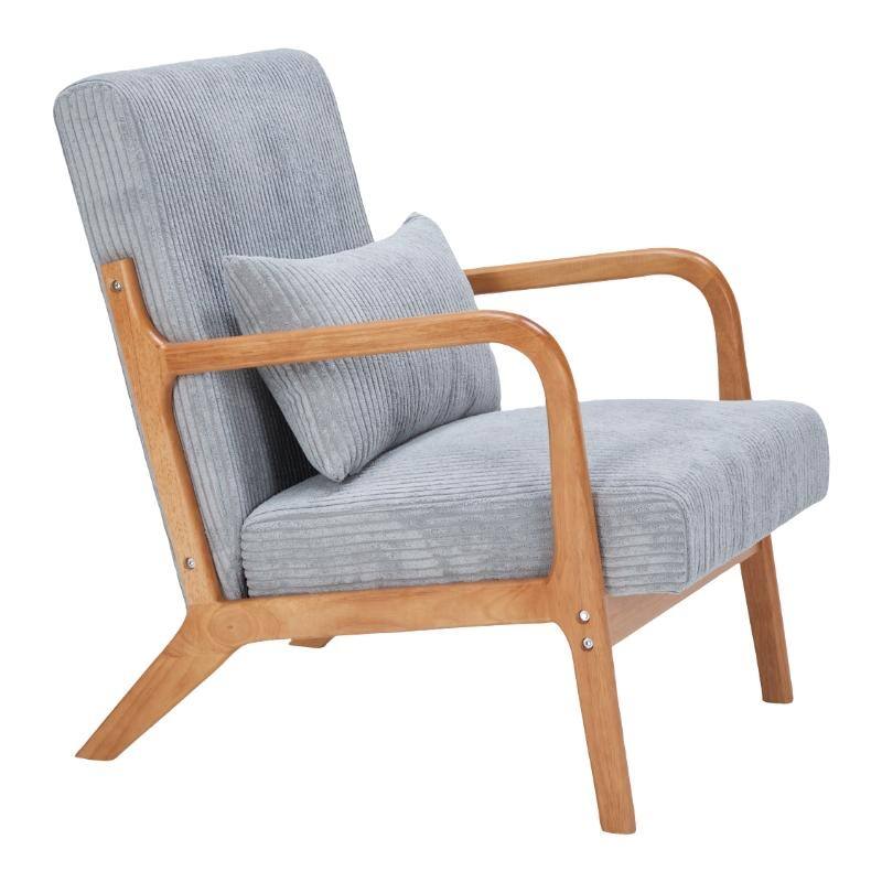 Polyester Mid-Century Armchair with Included Pillow and Ergonomic Support
