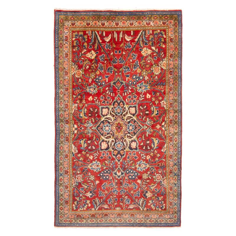 ECARPETGALLERY Hand-knotted Andelz Red Wool Rug - 3'8 x 6'8