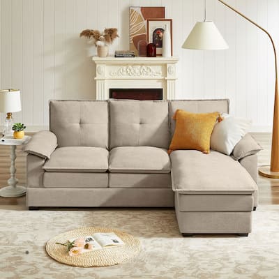 82.28 Inches L Shape Sectional Sofa with Cloud Seats for Living Room