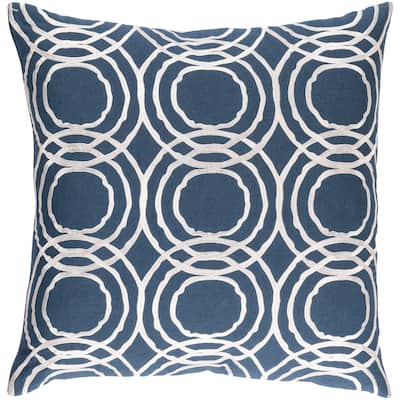 Decorative Steyning Navy 18-inch Throw Pillow Cover