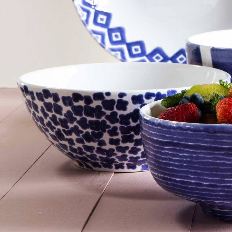 viva by VIETRI Santorini Flower Small Serving Bowl