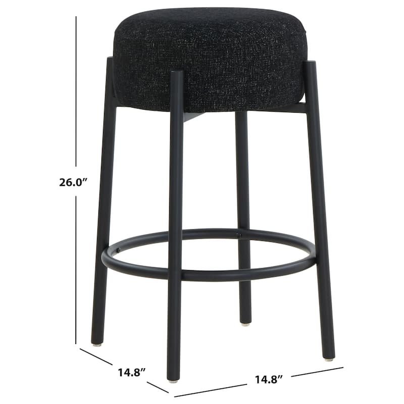 SAFAVIEH Couture Paisleigh Metal 26-inch Counter Stool - 17Wx17Dx26H - Black