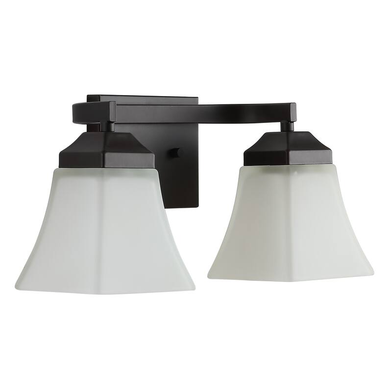 Staunton Iron/Glass Modern Cottage LED Vanity Light, Oil Rubbed Bronze by JONATHAN Y