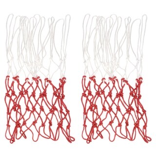 2Pcs 16.9" PP Basketball Hoop Net Replacement Outdoor, White Red