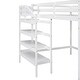 preview thumbnail 9 of 10, Full Size Loft Bed with Built-in Storage Staircase and Clothes Hanger, Space-Saving