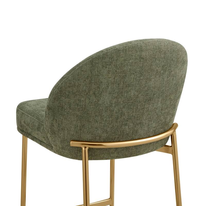 Spruce & Spring Upholstered Counter Bar Stool with Metal Frame