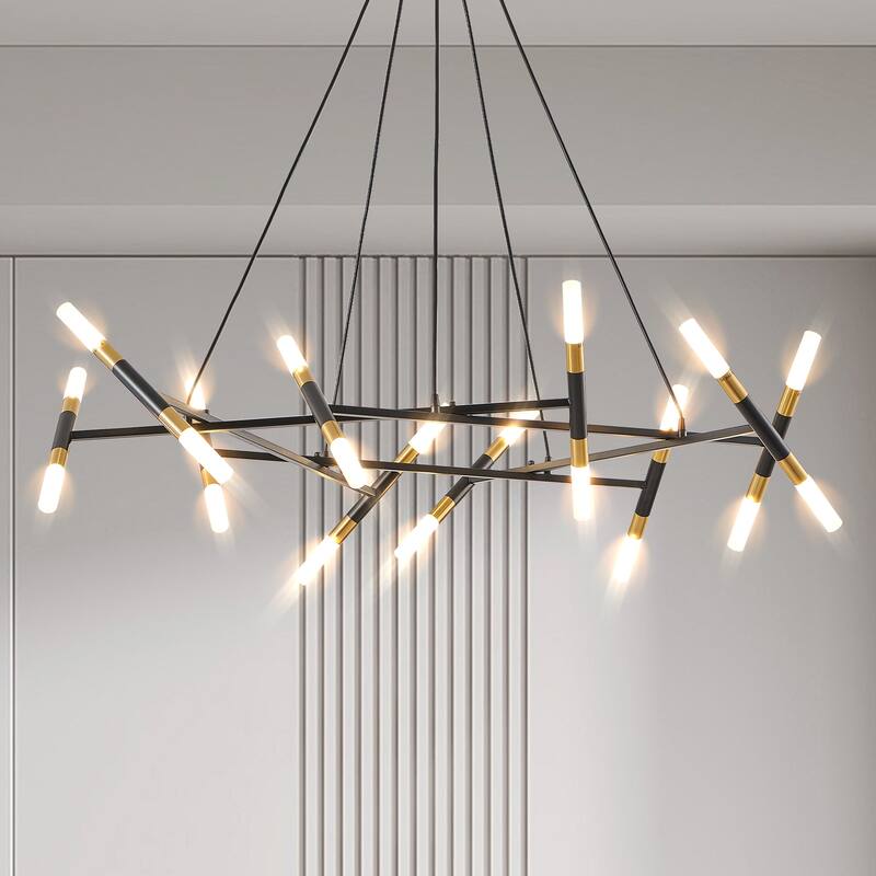 41" White & Gold Modern Chandelier