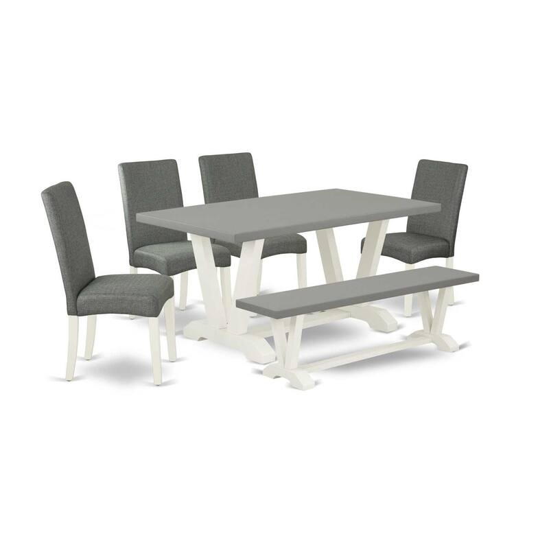 6-Piece Rectangle Natural Oak Finish Solid Wood Top Dining Table with 1-Bench, 4-Chairs with