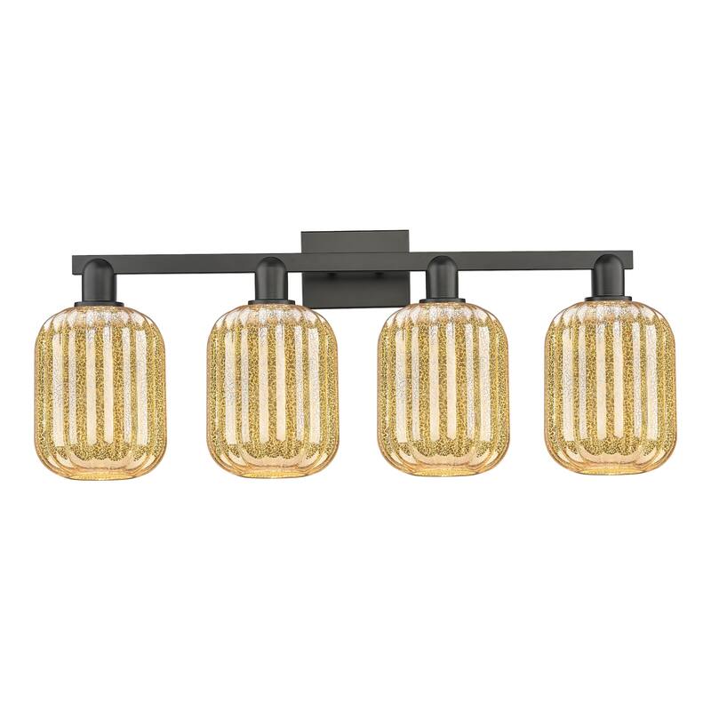Innovations Lighting 716-4W-14-36 Preston Vanity Cylinder Preston 4 - Matte Black / Mercury