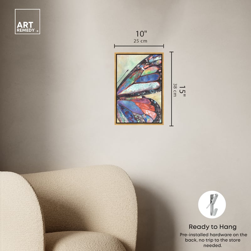 Art Remedy Butterfly Part Ii Framed Butterfly 1 Piece Canvas Wall Art
