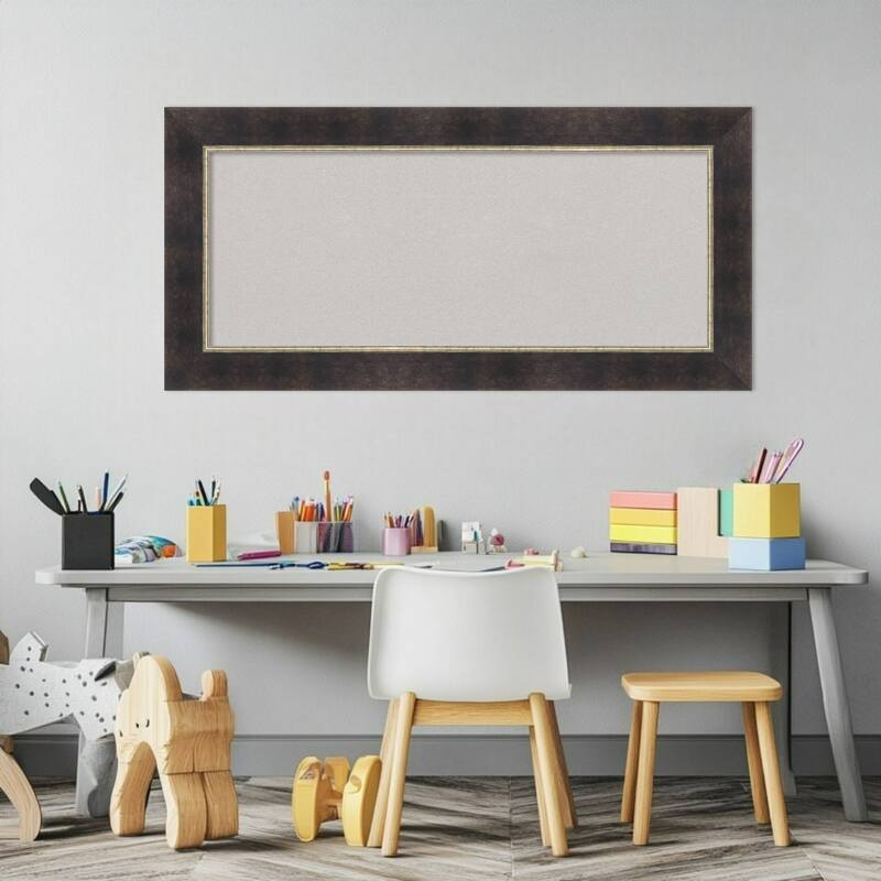 Odin Antique Bronze Wood Framed Cork Board - Bulletin Board, Organization Board, Pin Board