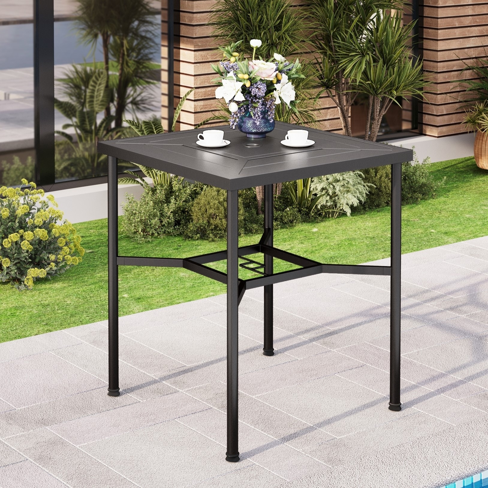 10 hanging umbrella patio sun shade Costway 10' Hanging Solar LED Umbrella Patio Sun Shade Offset Market,  Color: Burgundy, Model: OP3154BUG-untilgone