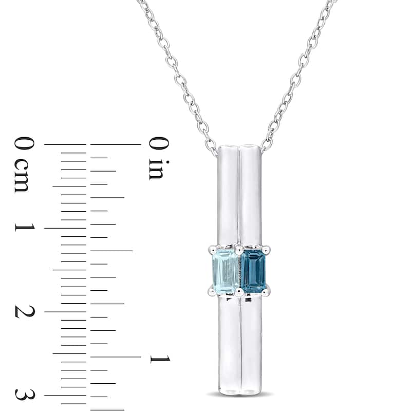 Miadora 4/5ct TGW Blue Sky Blue Topaz London Drop Necklace Sterling Silver