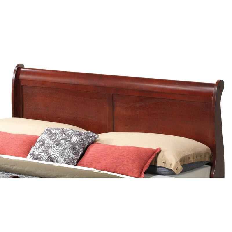 Elegant Cherry Queen Bed Frame with Warm Finish and Traditional Design