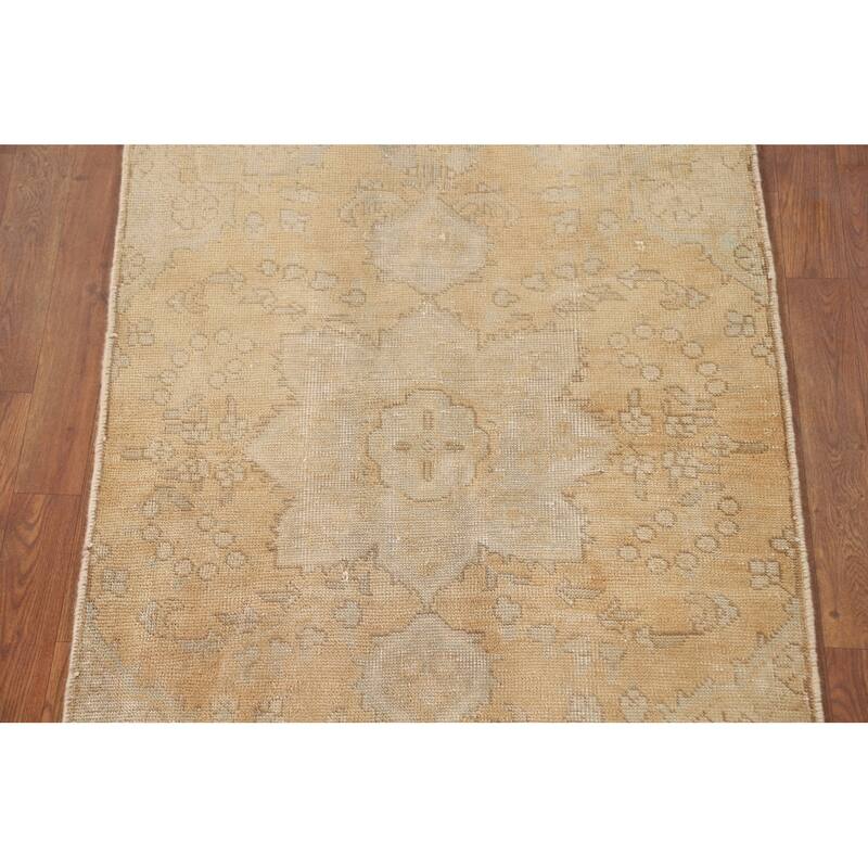 Hand Knotted Oriental 100% Wool Carpet Traditional Floral Yellow & Gold Tabriz Area Rug - 4' 2'' X 3' 0''
