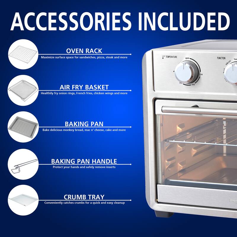 Brentwood 24 Quart Convection Air Fryer Toaster Oven On Sale Bed