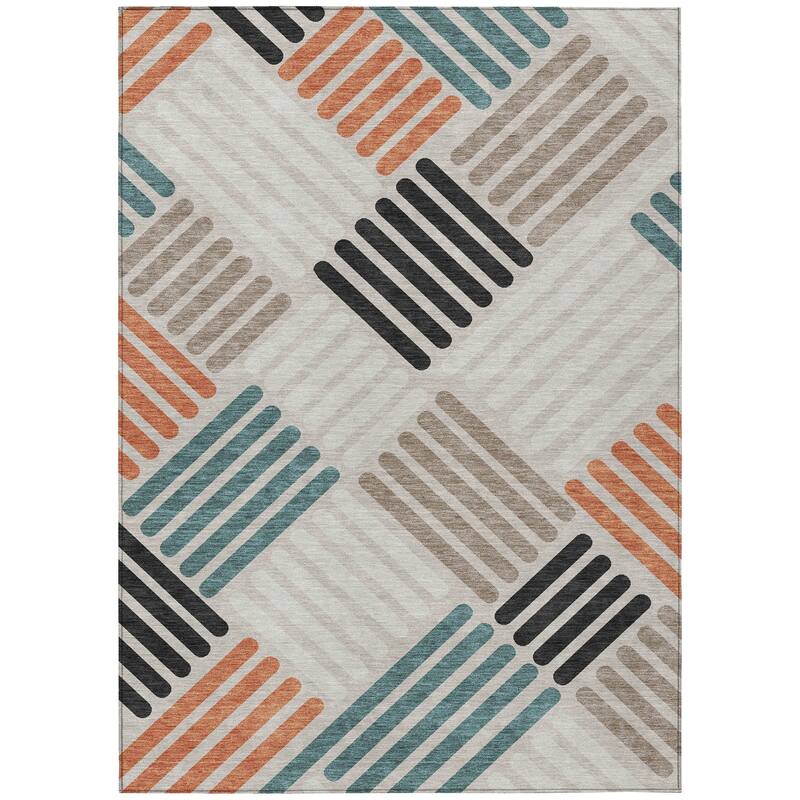 Machine Washable Indoor/ Outdoor Modern Weave Chantille Rug