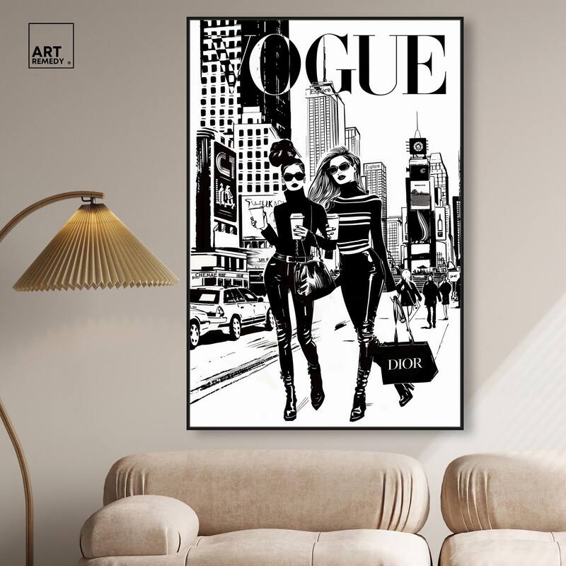 Shopping Gals Cover II Canvas by Art Remedy