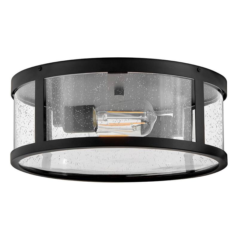 Lark 82053 Alfie 2 Light 14" Wide Flush Mount Drum Outdoor Ceiling