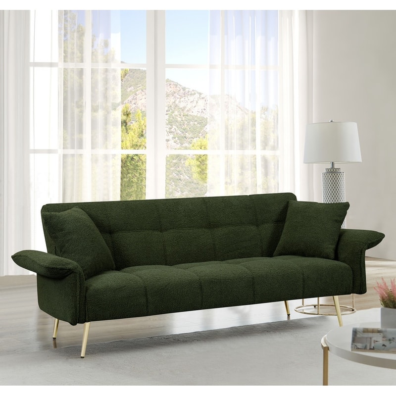 70 "Teddy Velvet Sofa Bed With Adjustable Armrests