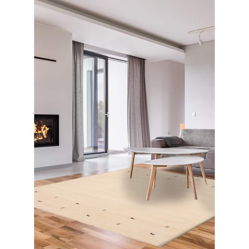 Kashkuli Gabbeh Cream Rug 6'8" x 8'2" - 6'8 x 8'2