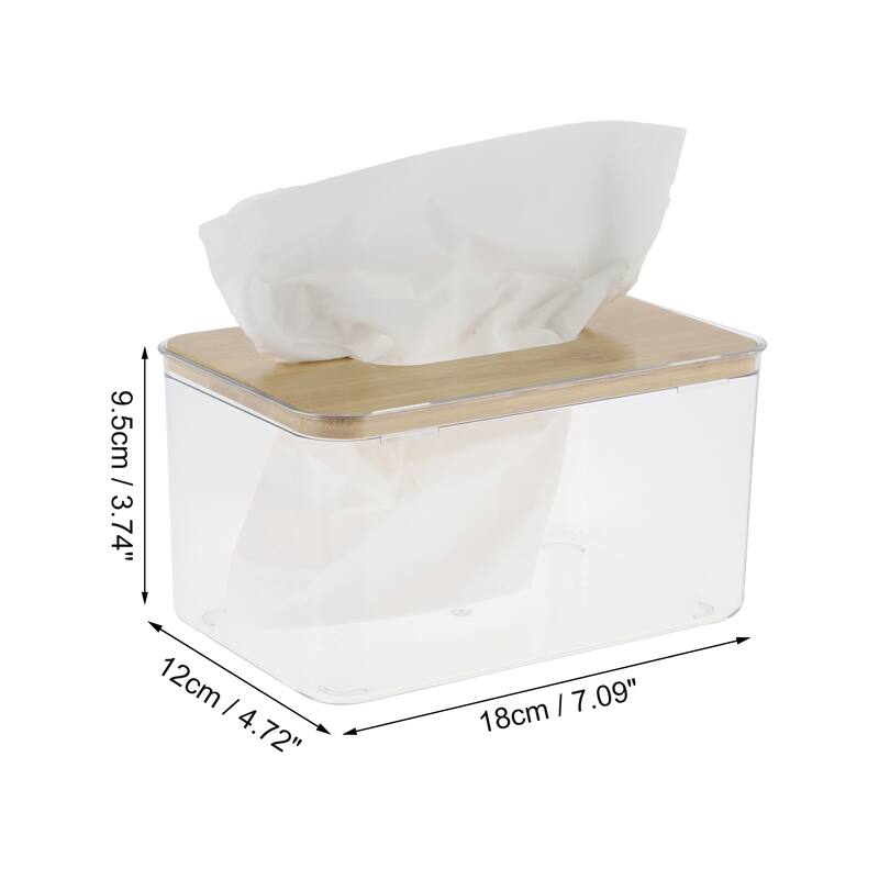 1 Pcs Convenient Small Square Tissue Box Holder for Living Room Table - Clear - M