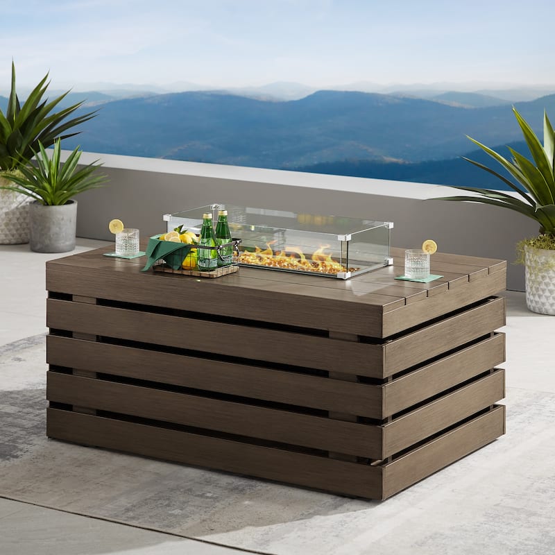 Corvus Hamina 1-piece Patio Aluminum Fire Pit Table with Lid